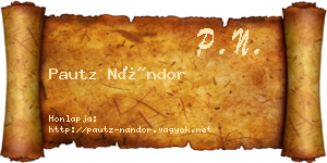 Pautz Nándor névjegykártya